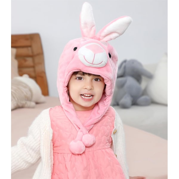 Vinter Unisex Plussj Dyrehatt Barn Jenter Gutter Søt Morsom Dyreansikt Halloween Hette med Lange Øreklaffer Julefest Rabbit