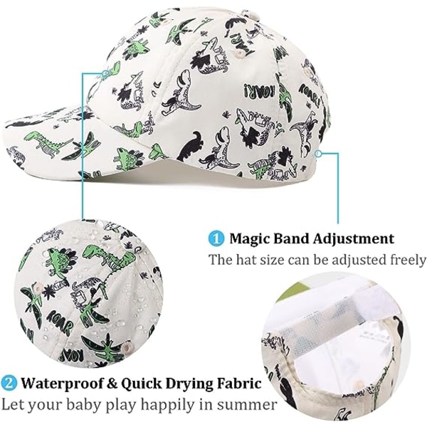 Klassisk Baby Baseball Cap Dinosaur Gutter Jenter Solhatt Bomull Vårsommer Barn Visir hatter