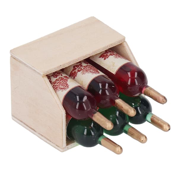 Dockskåpsvinflaskor 1:12 Miniatyrdryck Rött Vin Mini Dekorer Prydnad Köksaccessoarer
