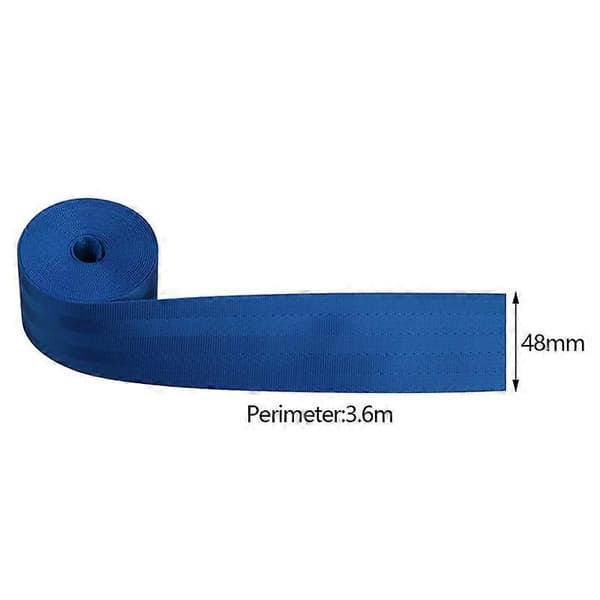 3,6M Bilbälte Säkerhetsbälte Webbing Lap Infällbar Säkerhetsrem Universal Bilbarnstol Konvertering Racing Biltillbehör Blue