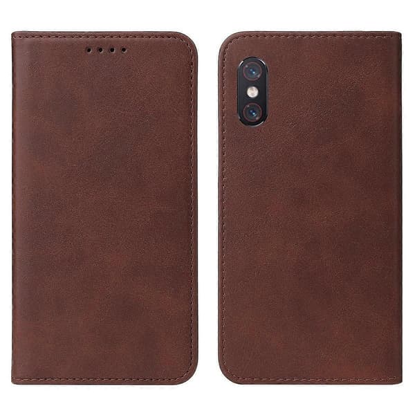 Magnetiskt Läderfodral för Xiaomi Mi 8 Explorer Brown