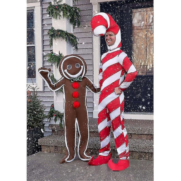 Iced Gingerbread Man kostume til voksne, julesmåkage kostume L