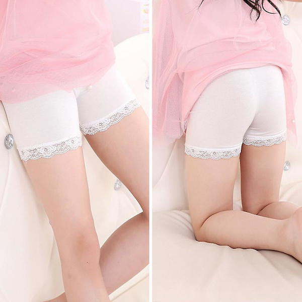 3-15 år pigers sikkerhed under nederdel shorts underbukser White 10-12 Years