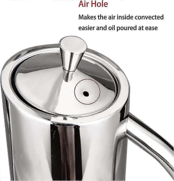 Sus304 Olivenoljedispenser i rustfritt stål 24 Oz/700 ml, uten tut