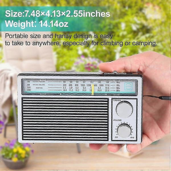 AM FM Transistorradio, Bärbar Retro-stil med Högt Ljud