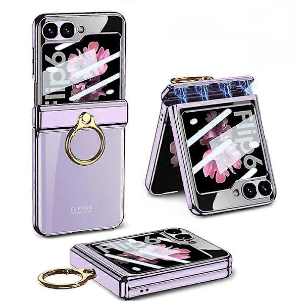 Hingebeskyttelse Anti-Riper Hard PC Beskyttende Etui for Samsung Galaxy Z Flip 6 Purple