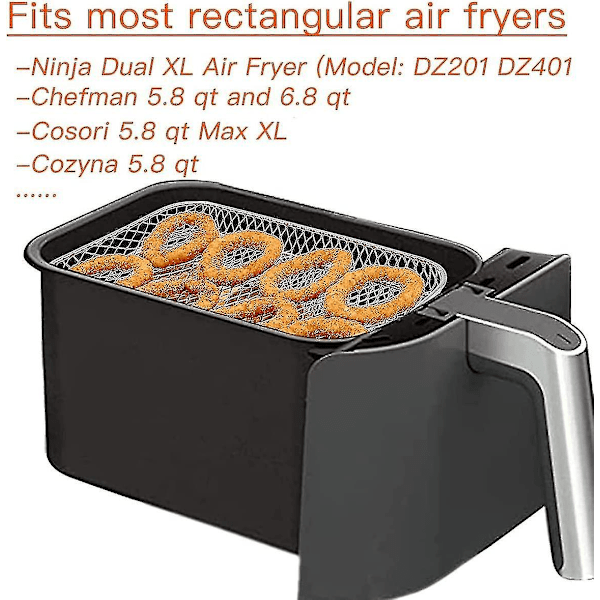 Multifunktionell trelagers stapelbar luftfritösställ Kompatibel med Ninja Dual Zone Foodi Luftfritös [af400eu]/[af300eu], Luftfritöstillbehör