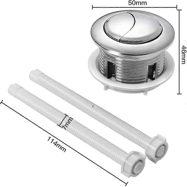2 stk. toalett trykknapper dobbel spyleknapp 38 mm standard krom sølvbelagt WC sisternknapper