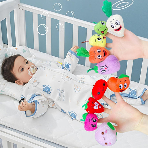 10 st fingerdockor för småbarn, mjuka plysch marina djur fingerdocka leksaker för berättelsetid lektid visar festgåvor, pedagogiska dockor 10 Pcs Fruit Finger Puppet