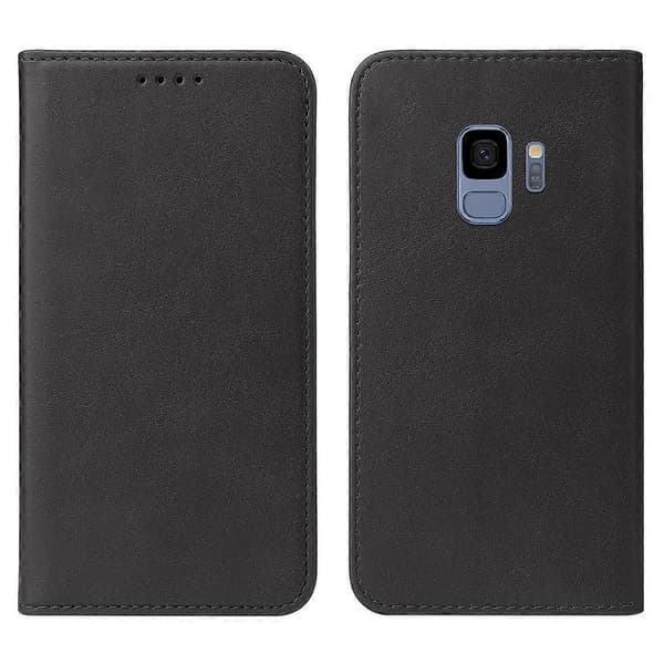 Magnetiskt Läderfodral för Samsung Galaxy S9 Black
