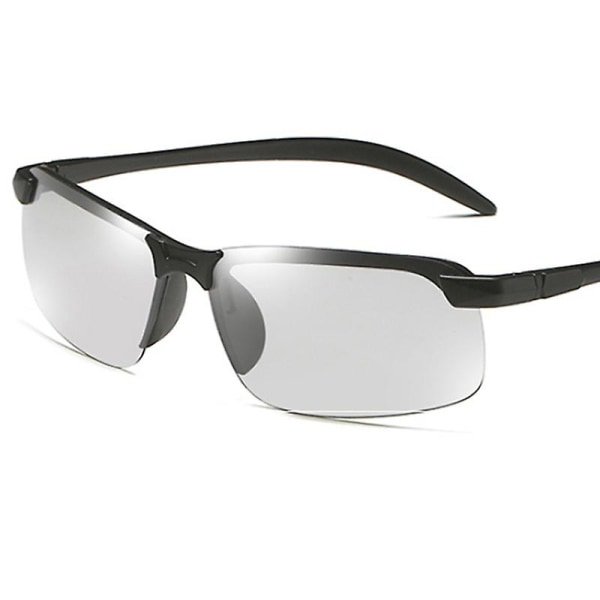 Mænd fotokromatisk polariserede solbriller dag og nat kørebriller Black Frame Photochromic Lens