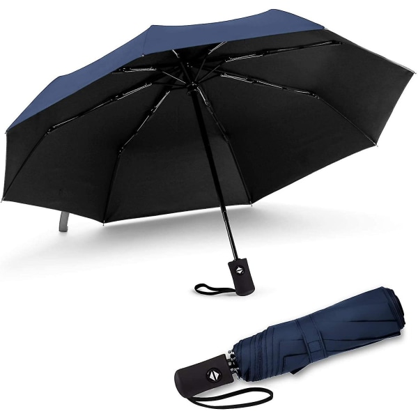 Paraply foldeparaply stormtæt op til 140 Km/t, vindtæt storm foldeparaply, automatisk drift