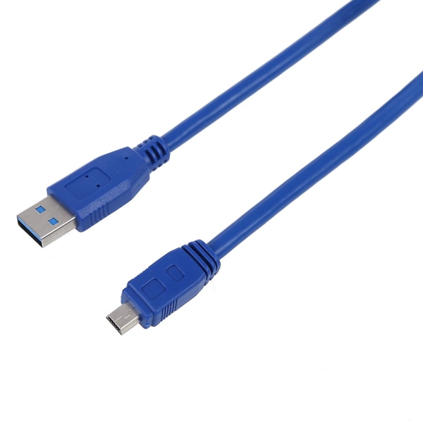 2x blå Superspeed USB 3.0 Typ A hane till mini B 10 stift hane adapterkabelsladd Blue