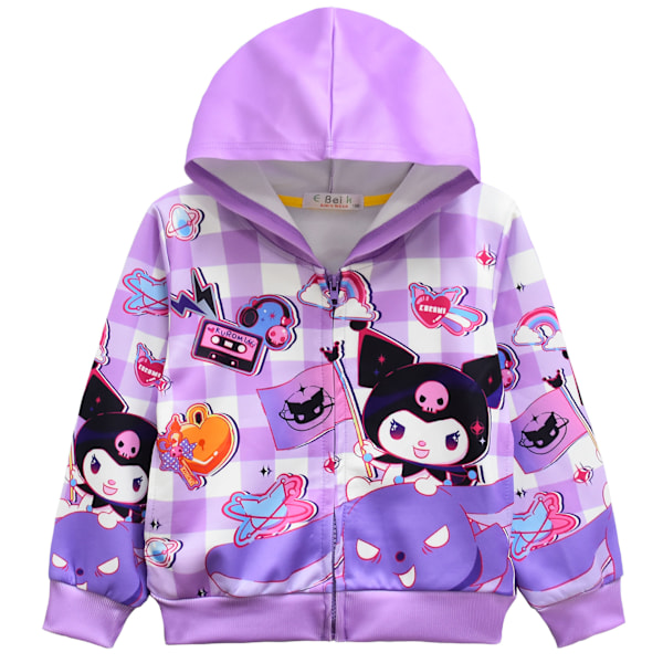 Tecknad digital barnteckning tryck Medium och stora barn dragkedja huvjacka sweatshirt style3 130