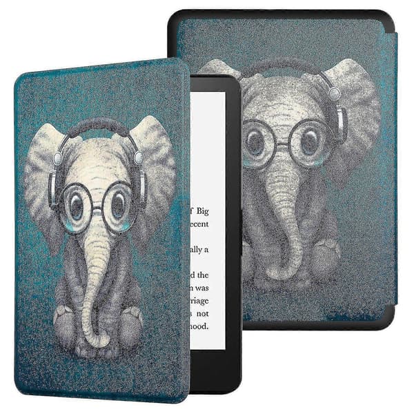 Etui til Kindle Paperwhite 6 tommer 2012,2013,2015,2016 versjon, Smart Wake Sleep 003 Elephant Kindle 11th Gen. 2022