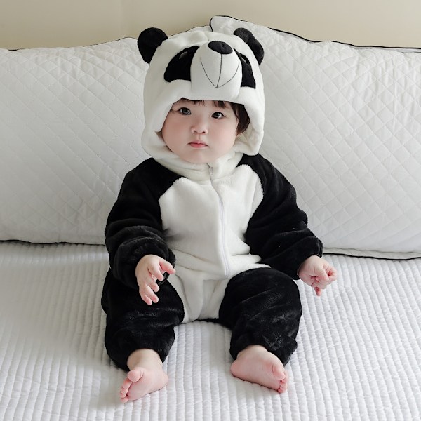 Sød dyrekostume til småbørn, baby pige dreng Halloween kostume fuzzy varm efterår vinter tøj Halloween gaver panda S