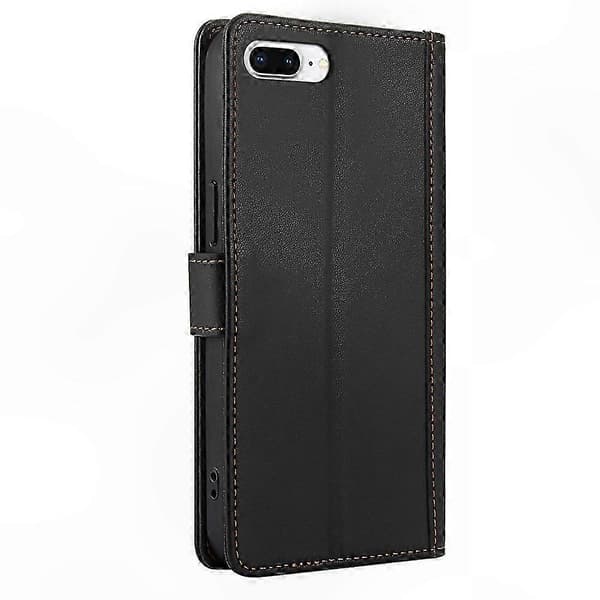 Læderetui med \"Skin Feel\" til iPhone 7 Plus og 8 Plus Black