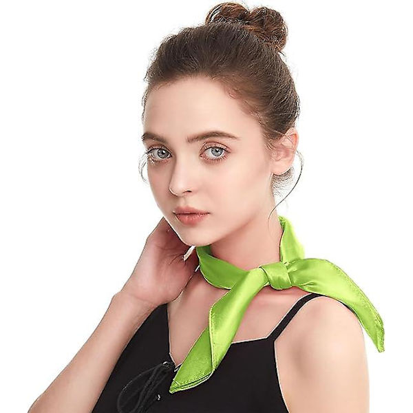 Sidenkänsla Halsduk Kvadratisk Chiffon Halsduk Enfärgad Bandanas Retro Halsdukar För Kvinnor Halsduk Handväska Halsduk