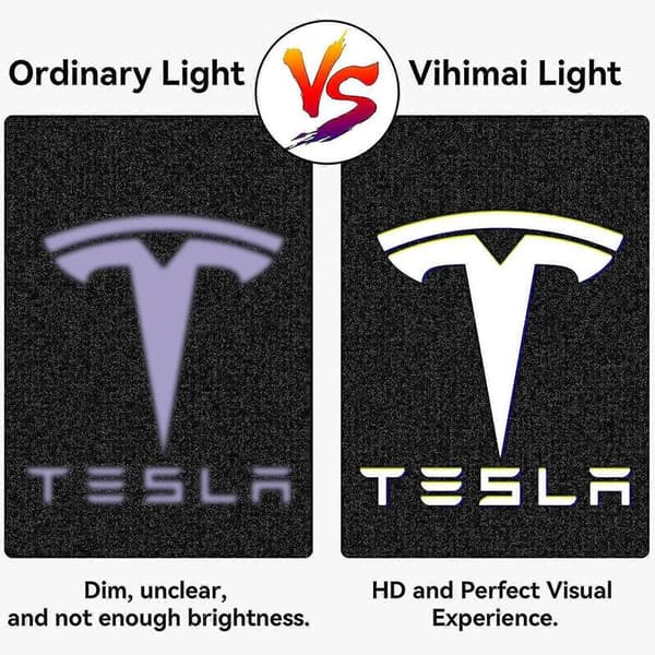 Tesla Model 3 Model Y Model S Model X Dørlogoprojektorlampe, 4 stk./pakke