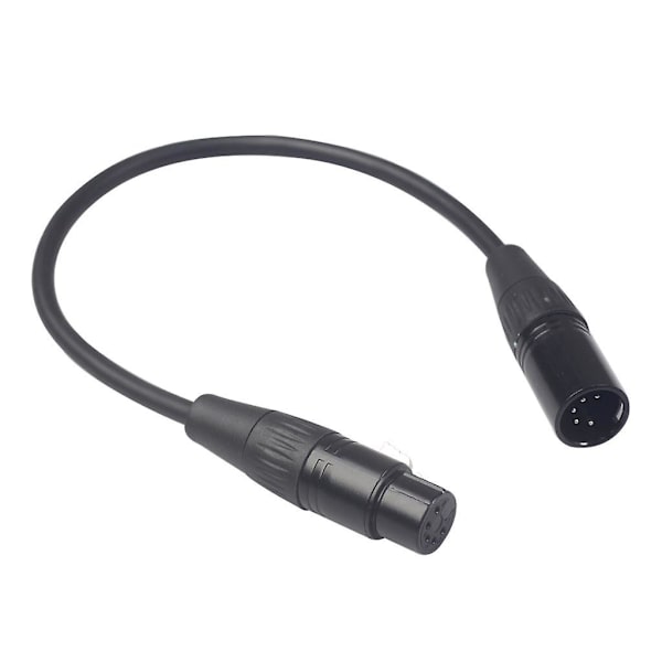 Svart 5-pin XLR hannkontakt til 5-pin XLR hunnkontakt lydkabeladapter Xk1075 0,3 m