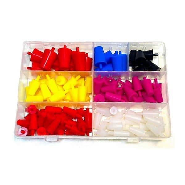 100 stk Silikone Gummi Koniske Propper Sortimentssæt til Maskering af Huller Ved Pulverlakering, Maling, Hydrodopping