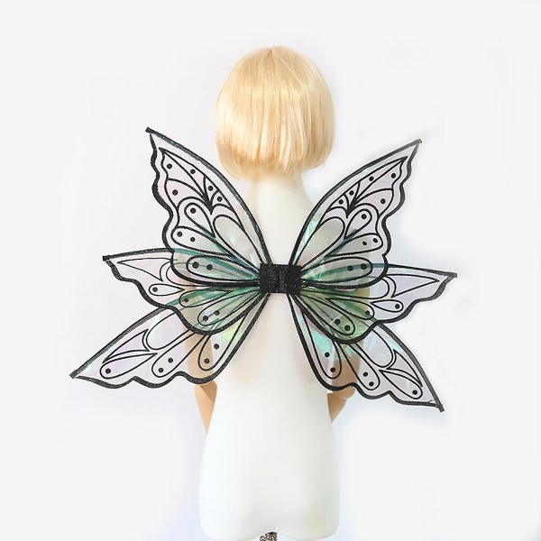 Nye fe-vinger til voksne kjole op funklende, gennemsigtige vinger Sommerfugl Halloween fe-kostume englevinger til kvinder piger - Snngv silver
