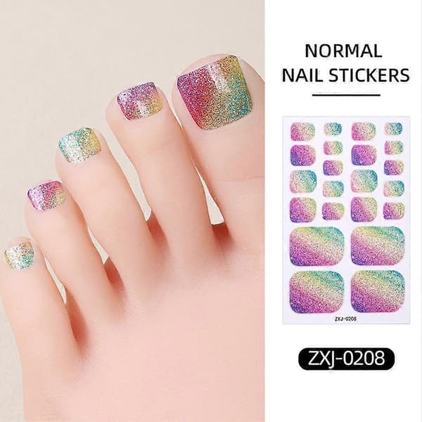 Regnbuegradient tåneglklistremerker selvklebende vannavstøtende glitrende style 9