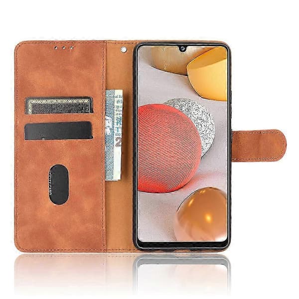 PU-læder magnetisk flip-etui med kortplads til 5G-smartphone Brown