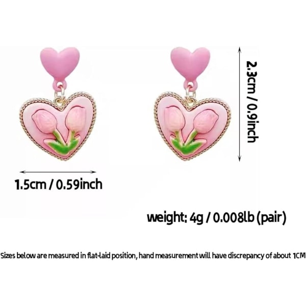 Rosa tulpanblomma Retro Love Stud örhängen för kvinnor utsökta temperament örhängen smycken