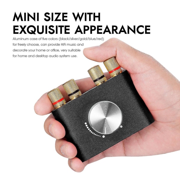Bluetooth 5.0 Stereo Audio Amplifier Receiver 2 Channel Class D Mini Hi-fi Amp