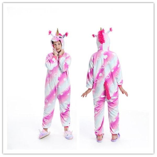 Unisex Børne Dyrekarakter Kostume Pyjamas Cosplay Pink Starry Love Pyjamas 100