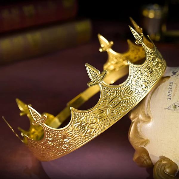 Metal Hårbånd til Mænd Guld Kroner til Tema Fødselsdagsfest Kostume Tilbehør