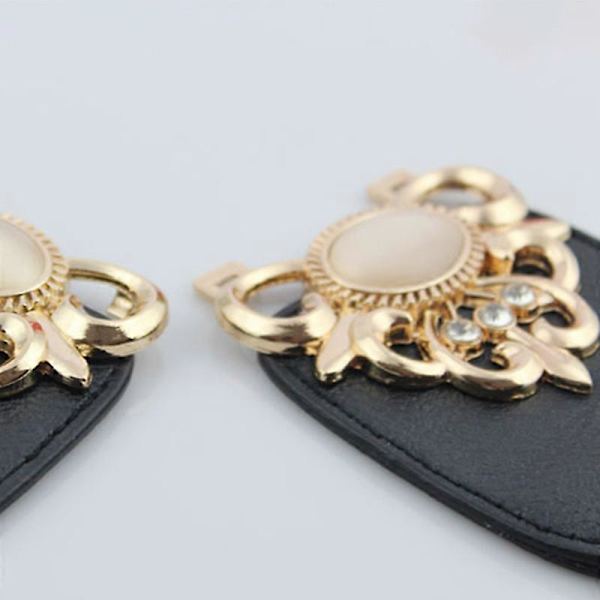 Elastisk belte med spenne for damer, stretch midjebelte gave Black