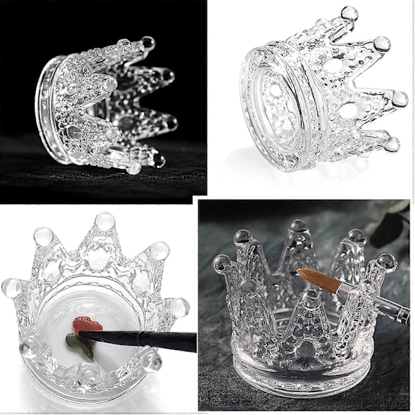 Nagelkonst Akryl, Krona Nagelkonst Kristallskål Glas Nagelkonst Kristallkopp Glas Nagelkonst Kopp Nagelkonst Pennhållare Nagelkonst T style7028