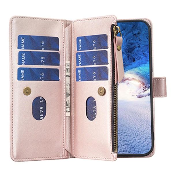 För Samsung A34 5G Enfärgad blixtlåsväska Case Bf19 Style Rose Gold (guld) Pink gold Style E Samsung Galaxy A34 5G