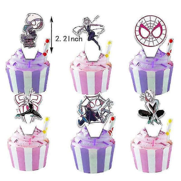 Spider Gwen Spiderman Tema Bursdagsfest Utstyr Dekorationssett For Gutter Jenter