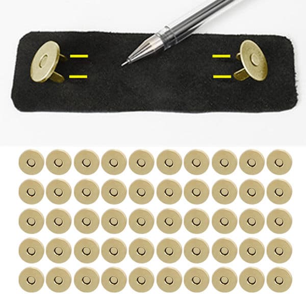 50 st magnetiska väskspännen, starka, rostfria, släta magnetknappar för byxor, jackor, väskor