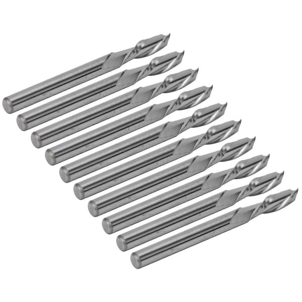 10 STK 3,175 mm høyhastighets stål endefres for datamaskin gravering - dobbel kant, ideelt freseverktøy