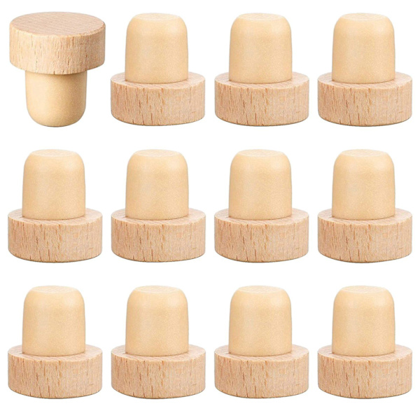 Vinflaskepropper T-formede korkpropper til vinkork Vinprop Genanvendelige vinpropper af træ og gnid wood color