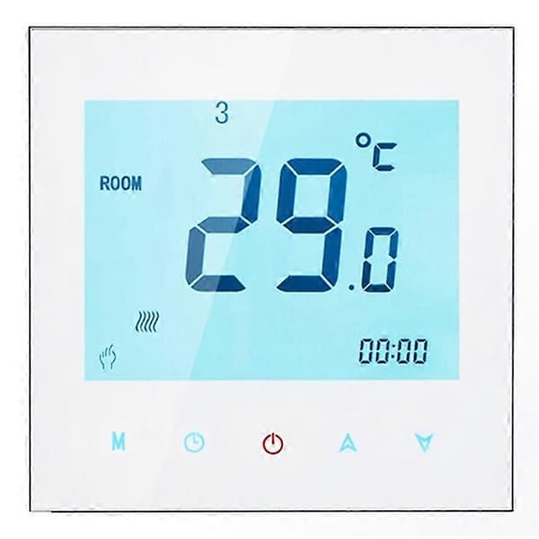 BHT-1000GB Elektrisk Oppvarming Smart Termostat Berøringsskjerm Temperaturkontrollpanel White