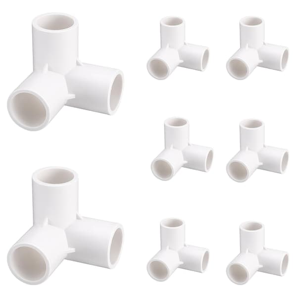 8 stk. PVC-rørforbindere 3-vejs albuefittings til PVC-møbelrørfittings Drivhusrammeteltforbindelse