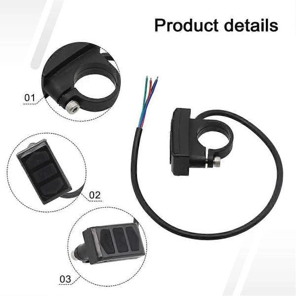 Elektrisk sykkel bryter kontrollknapp styremontering delt måler brytere knapp for LCD-måler E- As Shown