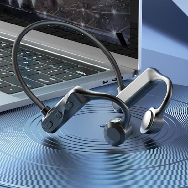 Knogleledningshovedtelefoner Vandtætte kørsel Bluetooth Headset Sort