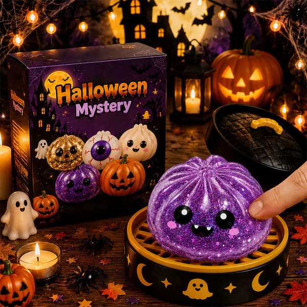 Halloween Spökbulle Klämmande Maltgodis Stressavlastande Leksak Presentförpackning Five-piece set