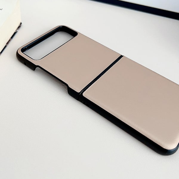 Læder tekstur telefontaske til Motorola Razr 40 Brown