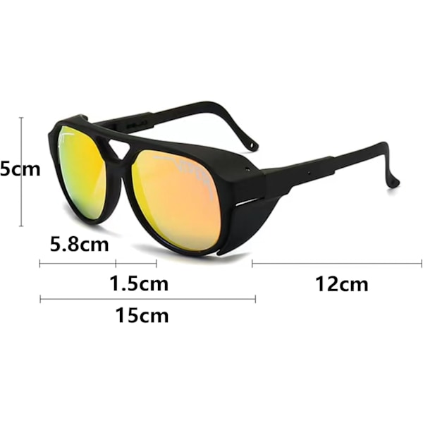 Solbriller, Oversized solbriller med wrap-around design, Aviator solbriller til fiskeri og udendørs sammenkomster (Style B, 15 * 12 * 5 cm) Style C