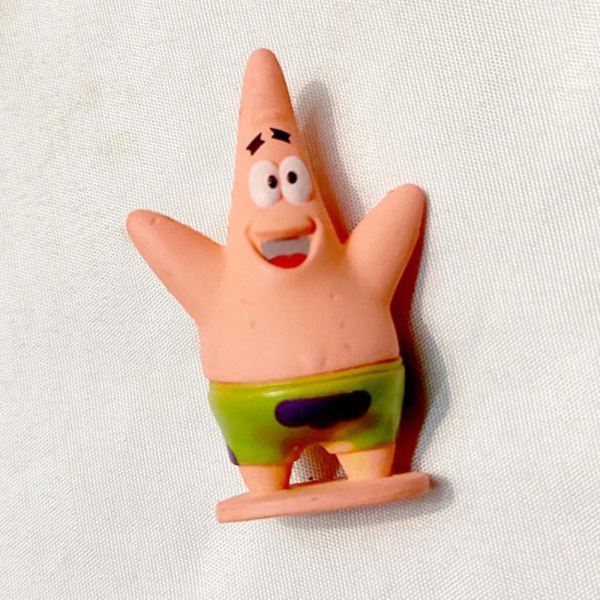 Svampbob Fyrkant Actionfigurer Set Och Tårt Toppers - 6 delar Svampbob Fyrkant Födelsedagsfest Tillbehör Statyetter