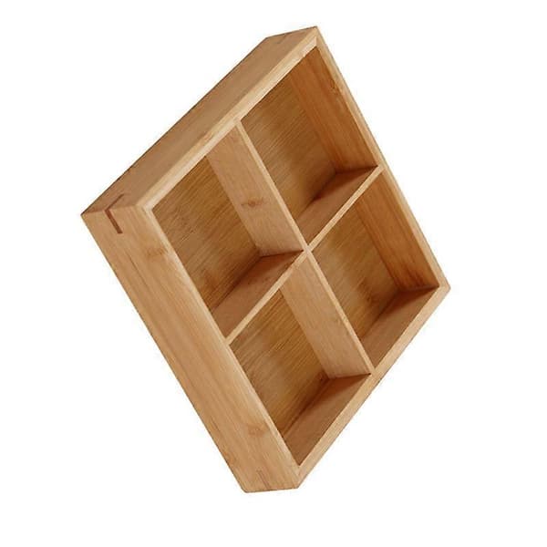 Opdelt træbakke med flere rum Serveringsbakke til hot pot-restauranter Sushi-tallerken 4 Compartments