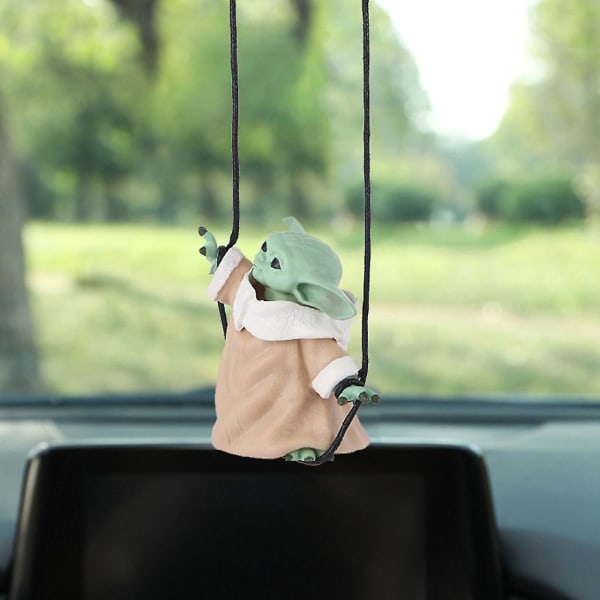 Star Wars-baby Yoda-bilhänge Anime Figur Leksaker-backspegel Ornament Present