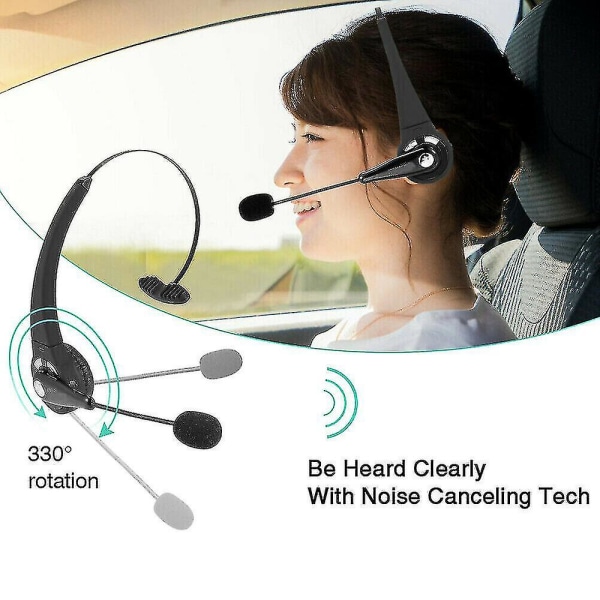 Trådløst headset lastbilchauffør Støjreducerende overhead Bluetooth-hovedtelefoner med opladningsbase